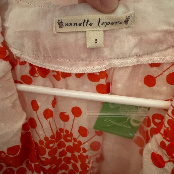 Vintage Nanette Lepore Red and White Midi Dress - Picture 2 of 8